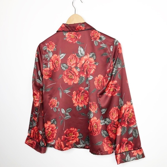 Inc International concepts, intimates, red floral, satin, two piece pajama set - Picture 10 of 16